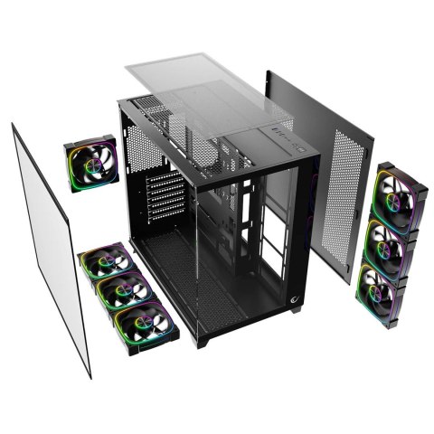 RAMPAGE OBUDOWA PC ZE SZKŁEM HARTOWANYM SEALITE 7X WENTYLATOR ARGB PWM BLACK