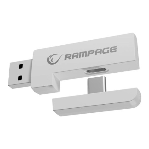 RAMPAGE SŁUCHAWKI BEZPRZEWODOWE NAUSZNE RETSU BT 2.4G RGB WHITE