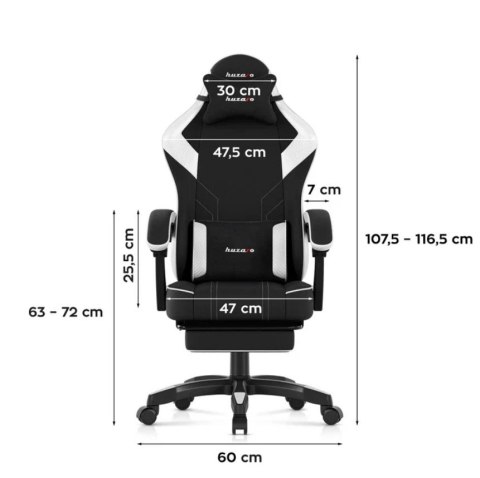 Fotel gamingowy Huzaro Force 3.7 White Carbon