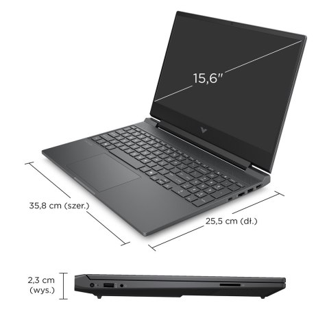 HP Victus 15-fa2246nw i5-13420H 15.6"FHD IPS 144Hz 300nits AG 16GB DDR4 SSD512 GeForce RTX 3050 6GB WiFi6+BT Cam720p 52,5Wh Win1