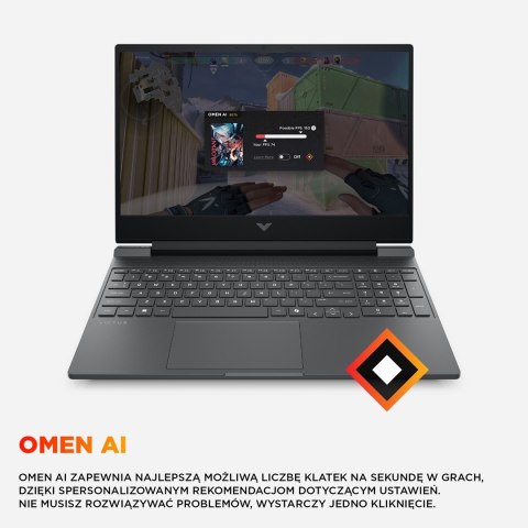 HP Victus 15-fa2246nw i5-13420H 15.6"FHD IPS 144Hz 300nits AG 16GB DDR4 SSD512 GeForce RTX 3050 6GB WiFi6+BT Cam720p 52,5Wh Win1