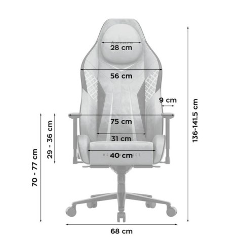 Fotel gamingowy Huzaro Force 8.3 Grey