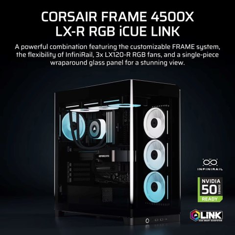 Obudowa Corsair FRAME 4500X LX-R RGB Tempered Glass Mid-Tower, Black