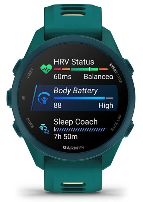Zegarek Garmin Forerunner 170 42,6mm Music Teal Green Citron