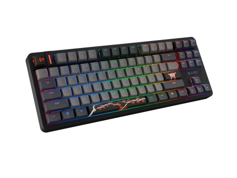 Klawiatura dla graczy Fury Kanabo K6 US podświetlenie RGB magnetyczna czarno-szara