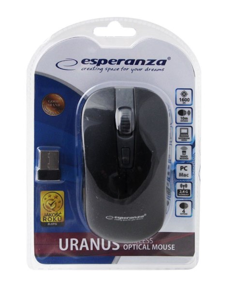 Mysz Esperanza EM126EK (optyczna; 1600 DPI; kolor czarny)