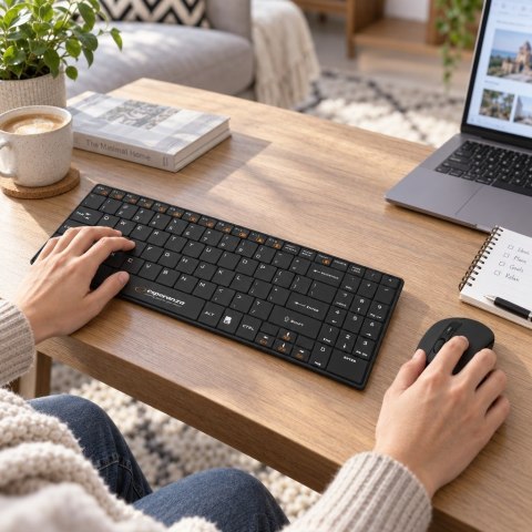 Zestaw klawiatura + mysz Esperanza EK122K (USB 2.0; (US); kolor czarny; laserowa)