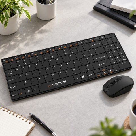 Zestaw klawiatura + mysz Esperanza EK122K (USB 2.0; (US); kolor czarny; laserowa)