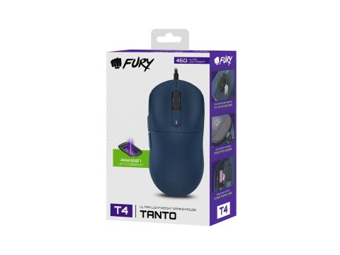 Mysz dla graczy Fury Tanto T4 12000DPI RGB granatowa gamingowa przewodowa
