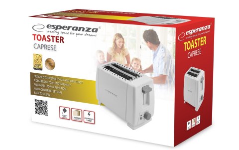 Toster Esperanza Caprese EKT001 (600W; kolor biały)