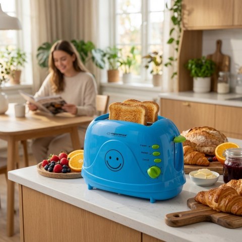 Toster Esperanza Smiley EKT003B (750W; kolor niebieski)