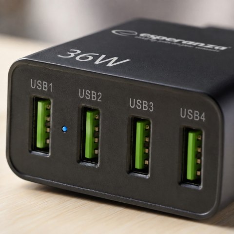 ESPERANZA ŁADOWARKA SIECIOWA 36W 4X USB-A QC 3.0 18W EZC107K