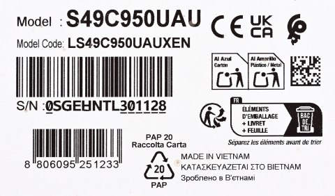 MONITOR SAMSUNG S9 S95UC LED 49" LS49C950UAUXEN