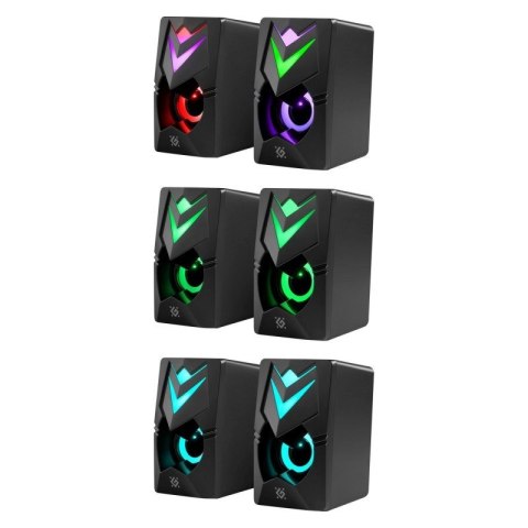 DEFENDER GLOSNIKI PC J4 2.0 6W LED USB CZARNE 65964
