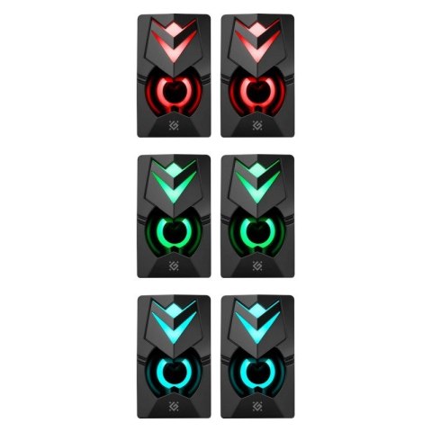 DEFENDER GLOSNIKI PC J4 2.0 6W LED USB CZARNE 65964