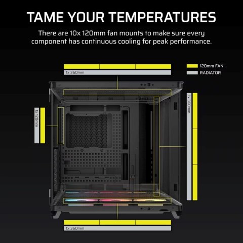 Obudowa Corsair AIR 5400 LX-R LINK Tempered Glass Mid-Tower, Black