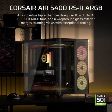 Obudowa Corsair AIR 5400 RS-R ARGB Tempered Glass Mid-Tower, Black