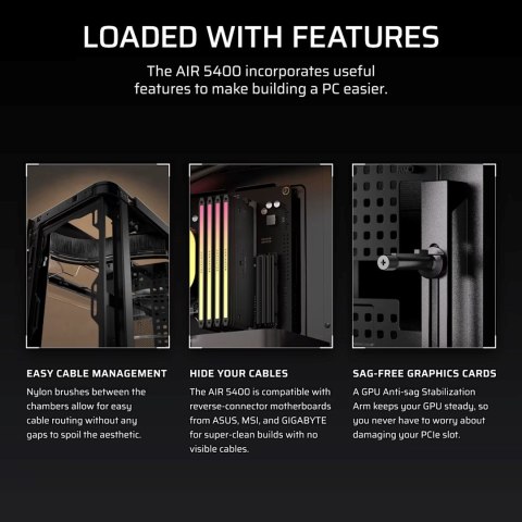 Obudowa Corsair AIR 5400 RS-R ARGB Tempered Glass Mid-Tower, Black