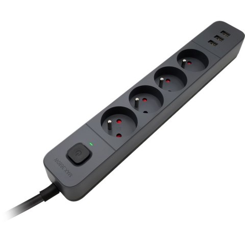 DEFENDER LISTWA ZASILAJĄCA SFS 135 4 GNIAZDA + 3XUSB 5M CZARNA 99458