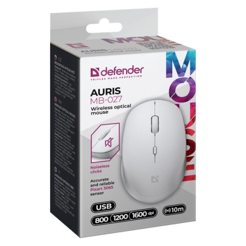 DEFENDER MYSZ AURIS MB-027 RF SILENT BIAŁA OPTICAL 52028