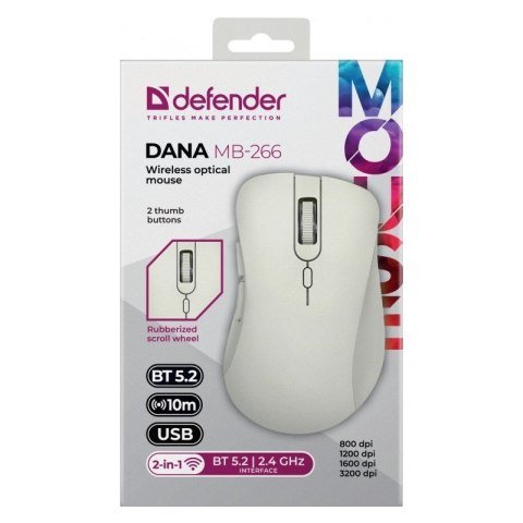 DEFENDER MYSZ DANA MB-266 AKUMULATOROWA BIAŁA 52266